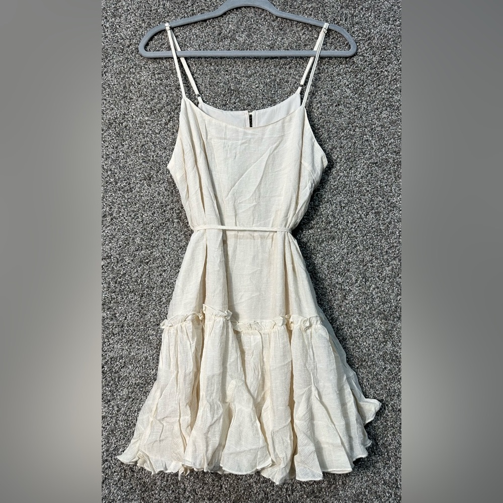 NWOT Spaghetti Strap Ruffle Hem Mini Skater Dress Size Large - Picture 4 of 7